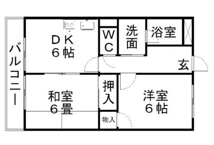 サープラスちくまの 101｜長野県塩尻市大字広丘吉田(賃貸アパート2DK・1階・44.72㎡)の写真 その2