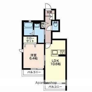 長野県松本市渚３丁目（賃貸アパート1LDK・1階・44.36㎡） その2