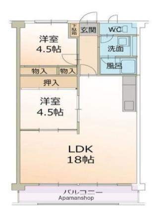 エイブルアン  ｜ 岐阜県可児市土田（賃貸マンション2LDK・4階・60.00㎡） その2