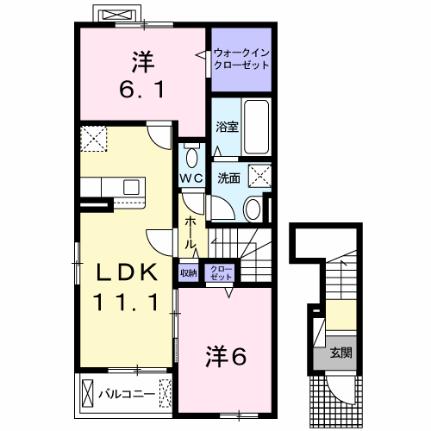 テルース 201 ｜ 岐阜県可児市下恵土（賃貸アパート2LDK・2階・58.64㎡） その2