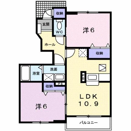 ビューネ遠藤 105｜静岡県富士宮市小泉(賃貸アパート2LDK・1階・53.28㎡)の写真 その2