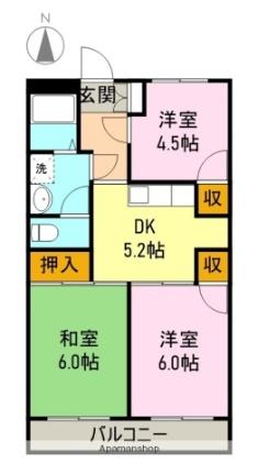 コーポラス和田 105｜静岡県富士市伝法(賃貸アパート3DK・1階・48.87㎡)の写真 その2