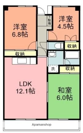 ドミール梅名Ａ  ｜ 静岡県三島市梅名（賃貸マンション3LDK・3階・62.92㎡） その2