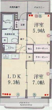 サンロード伊豆 102 ｜ 静岡県田方郡函南町柏谷（賃貸マンション2LDK・1階・53.29㎡） その2