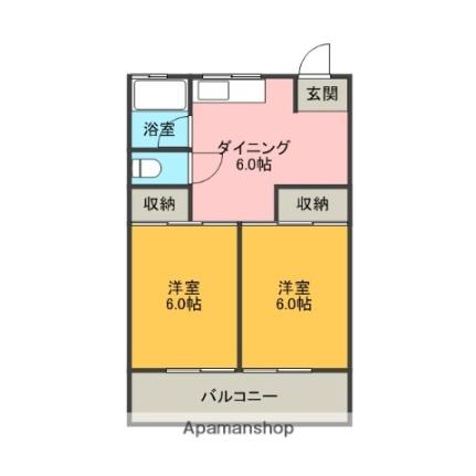 遠藤マンション 3E｜静岡県三島市徳倉(賃貸マンション2DK・3階・39.60㎡)の写真 その2