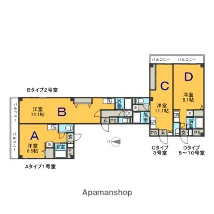 ランドマーク2 410 ｜ 静岡県三島市大社町（賃貸マンション1K・4階・25.45㎡） その2