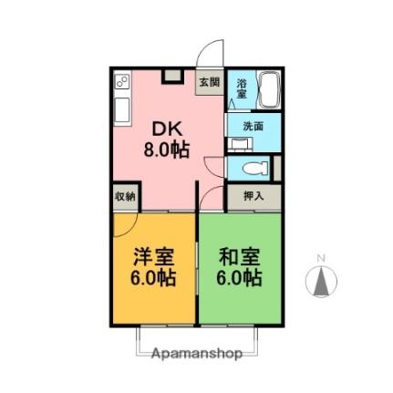 シーサイドハイツ 202｜静岡県沼津市下香貫牛臥(賃貸アパート2DK・2階・40.92㎡)の写真 その2