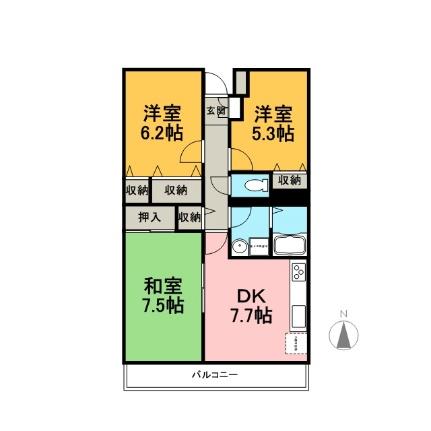 アビタシオン松長 302｜静岡県沼津市松長(賃貸マンション3DK・3階・62.81㎡)の写真 その2