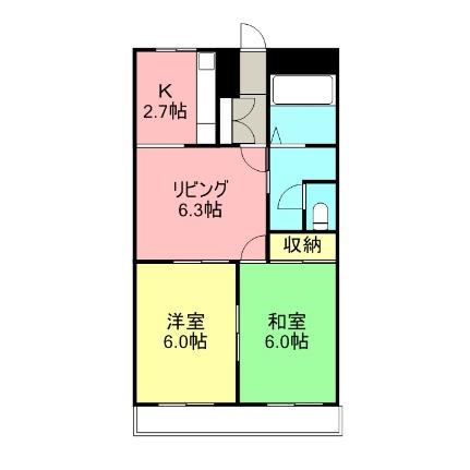 パレス野添 00405 ｜ 静岡県裾野市茶畑（賃貸マンション2DK・4階・44.88㎡） その2