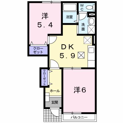 サンライズガーデン 102｜静岡県富士市檜新田(賃貸アパート2DK・1階・42.77㎡)の写真 その2