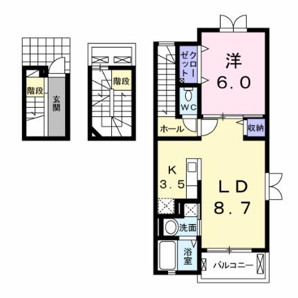 レジデンス 301｜静岡県富士市青葉町(賃貸アパート1LDK・3階・53.01㎡)の写真 その2