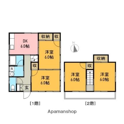 森井戸建（750） 西 ｜ 静岡県富士宮市野中町（賃貸一戸建4DK・2階・72.00㎡） その2