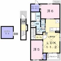 ロルベーア 201 ｜ 静岡県富士宮市淀川町（賃貸アパート2LDK・2階・55.87㎡） その2