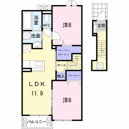 アンベリール 203｜静岡県富士宮市野中(賃貸アパート2LDK・2階・58.23㎡)の写真 その2