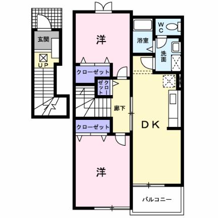 フォンターナサノＣ 201｜静岡県富士宮市小泉(賃貸アパート2LDK・2階・52.67㎡)の写真 その2