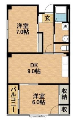静岡県浜松市中央区助信町(賃貸アパート2DK・2階・52.64㎡)の写真 その2