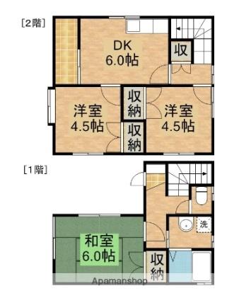 静岡県浜松市中央区瓜内町(賃貸一戸建3DK・1階・63.22㎡)の写真 その2