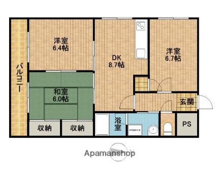 静岡県浜松市中央区曳馬６丁目（賃貸マンション3DK・5階・59.22㎡） その2