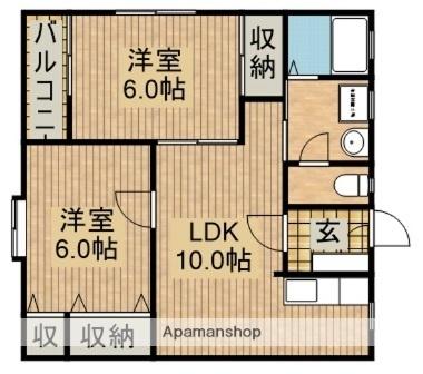 静岡県浜松市中央区東若林町(賃貸アパート2LDK・2階・49.27㎡)の写真 その2