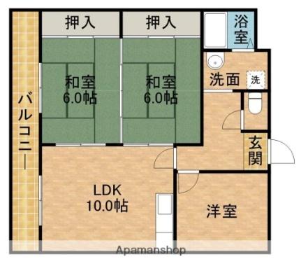 静岡県浜松市中央区曳馬４丁目(賃貸アパート3LDK・3階・60.00㎡)の写真 その2