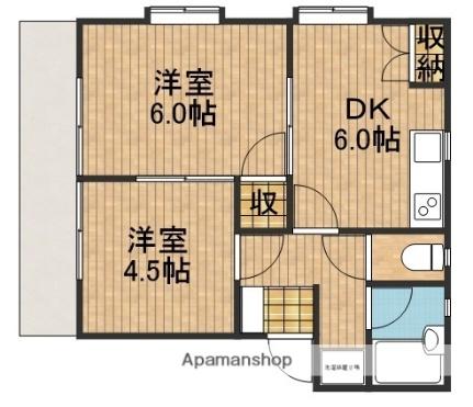 静岡県浜松市中央区小池町(賃貸アパート2DK・1階・34.70㎡)の写真 その2