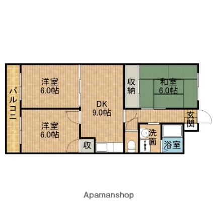 静岡県浜松市中央区和合町(賃貸マンション3DK・2階・60.78㎡)の写真 その2