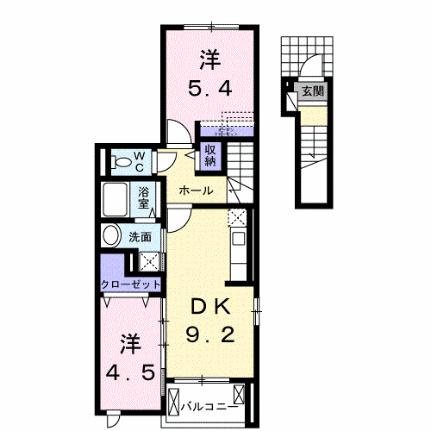 パレスみその 201｜静岡県浜松市中央区向宿１丁目(賃貸アパート2DK・2階・49.97㎡)の写真 その2