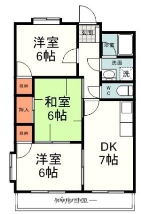 アドミラル・オズ 202｜静岡県静岡市駿河区敷地２丁目(賃貸マンション3DK・2階・58.59㎡)の写真 その2