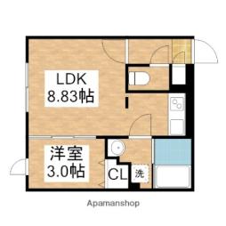 ｑｕａｄｏｒ　名古屋市大前 4階1LDKの間取り