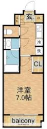 名古屋市営桜通線 吹上駅 徒歩3分の賃貸マンション 7階1Kの間取り