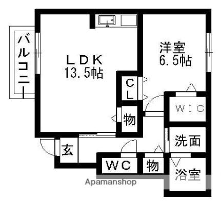 フォンターナＡ棟  ｜ 愛知県尾張旭市旭ケ丘町旭ケ丘（賃貸アパート1LDK・1階・53.11㎡） その2