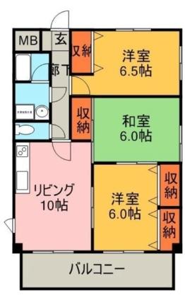 ソサエティ服部 2B｜愛知県豊橋市花中町(賃貸マンション3LDK・2階・66.24㎡)の写真 その2