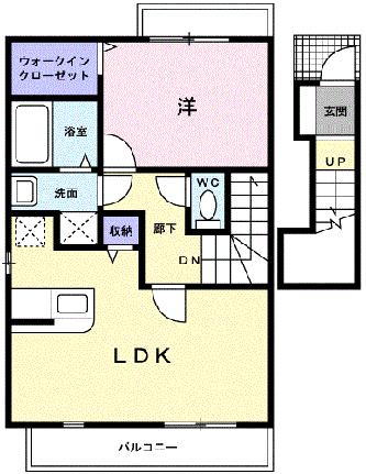 蛍 202 ｜ 三重県三重郡川越町大字豊田一色（賃貸アパート1LDK・2階・48.38㎡） その2