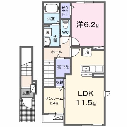 ヴィオラ　II 203｜三重県三重郡川越町大字南福崎(賃貸アパート1LDK・2階・50.96㎡)の写真 その2