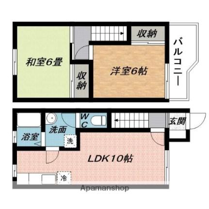 三重県名張市鴻之台１番町(賃貸アパート2LDK・2階・52.90㎡)の写真 その2