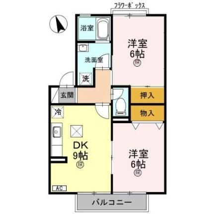 ファミールシャトー 101｜滋賀県草津市追分２丁目(賃貸アパート2DK・1階・49.76㎡)の写真 その2