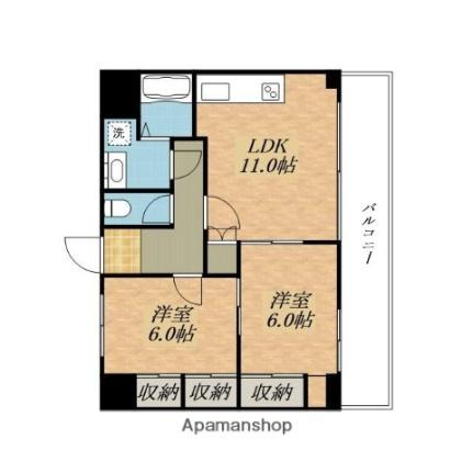 滋賀県守山市播磨田町(賃貸マンション2LDK・5階・57.60㎡)の写真 その2