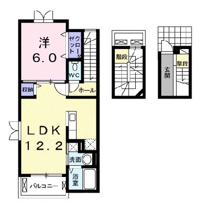 ルミエールII 304 ｜ 滋賀県大津市穴太２丁目（賃貸アパート1LDK・3階・53.00㎡） その2