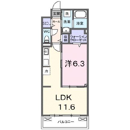 カレントかなぐら 204｜滋賀県栗東市小平井２丁目(賃貸アパート1LDK・2階・42.59㎡)の写真 その2