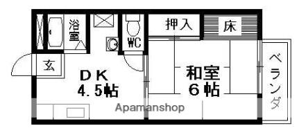 滋賀県甲賀市土山町大野(賃貸アパート1DK・2階・27.00㎡)の写真 その2
