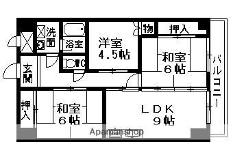 滋賀県甲賀市水口町暁(賃貸マンション3DK・4階・62.37㎡)の写真 その2