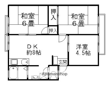 滋賀県彦根市戸賀町(賃貸アパート3DK・2階・51.80㎡)の写真 その2