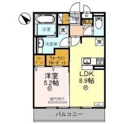 JR東海道・山陽本線 草津駅 バス12分 岡下車 徒歩1分の賃貸アパート 2階1LDKの間取り