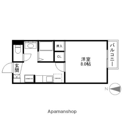 滋賀県彦根市後三条町(賃貸アパート1K・2階・28.03㎡)の写真 その2