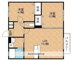 オードフォンテーヌ 102 ｜ 滋賀県愛知郡愛荘町豊満（賃貸アパート2LDK・1階・59.62㎡） その2