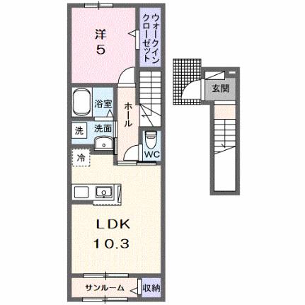 Ｓｕｎｎｙ 202｜滋賀県彦根市後三条町(賃貸アパート1LDK・2階・44.28㎡)の写真 その2