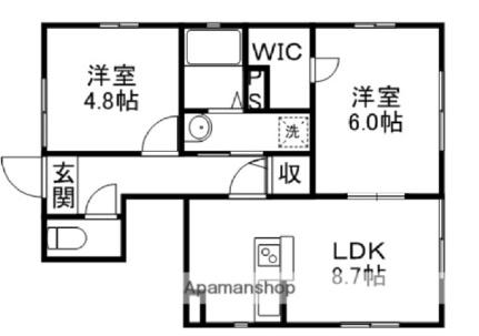 グランシャトー 101｜滋賀県草津市野村４丁目(賃貸アパート2LDK・1階・47.49㎡)の写真 その2