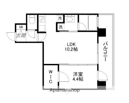 Ｒ－III　Ｃｏｕｒｔ 404｜滋賀県大津市中央４丁目(賃貸マンション1LDK・4階・36.17㎡)の写真 その2