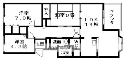 ティアラ大津 415｜滋賀県大津市萱野浦(賃貸マンション3LDK・1階・73.06㎡)の写真 その2