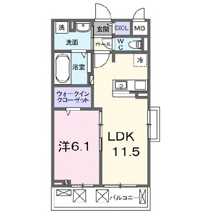 カレントかなぐら 201｜滋賀県栗東市小平井２丁目(賃貸アパート1LDK・2階・42.51㎡)の写真 その2